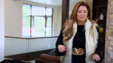 Steve Madden Elvan Vest by BB Dakota worn by Emily Simpson as seen in The Real Housewives of Orange County (S16E17)