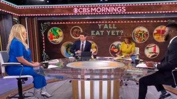 Paco Rabanne Robe Maxi Rousse à l’avant nouée portée par Miranda Lambert vue dans CBS Mornings le 25 avril 2023