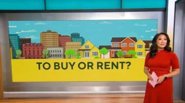 Ann Taylor Belted Mock Neck Sweater Dress porté par Nancy Chen comme vu dans CBS Mornings le 26 avril 2023