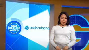 Club Monaco Floral Jacquard Sweater worn by Stephanie Ramos as seen in Good Morning America on April 21, 2023