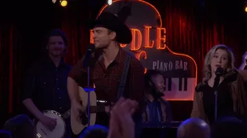 Cody James Poker Night PLaid Western Shirt worn by Max (Cheyenne Jackson) as seen in Call Me Kat (S03)