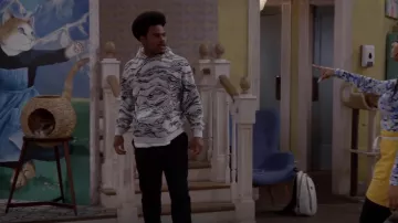 Twenty Canyon Strata Hyper Reality Knit Hoodie worn by Carter (Julian Gant) as seen in Call Me Kat (S03E21)