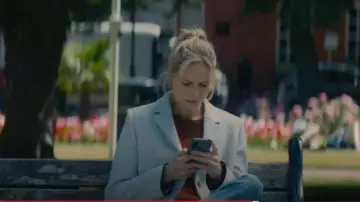 Marc Cain Felted Blazer worn by Dr. Lucinda Edwards (Niamh Algar) as seen in Malpractice (S01E01)