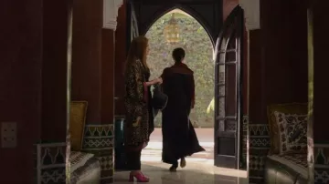 Prada Satin Mules worn by Anna Delvey (Julia Garner) as seen in Inventing Anna (S01E06)
