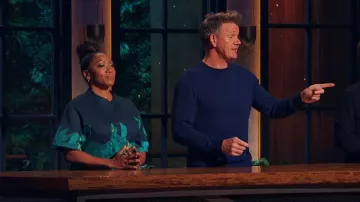 The Kit Issa Jumpsuit Evergreen Blooming Batik worn by Self - Mentor (Nyesha Arrington) as seen in Next Level Chef (S02E11)