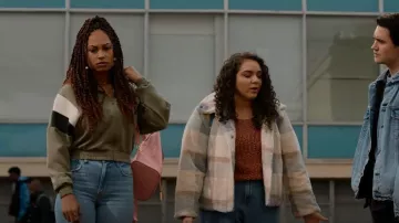 Only High Neck Zip Jacket worn by Claire Zahler (Rainbow Wedell) as seen in School Spirits (S01E08)