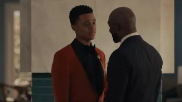 Paul Smith Velvet Chal Collar Blazer usado por Will Smith (Jabari Banks) como se ve en Bel-Air (S02E10)