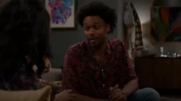 All Saints Kiss Short Sleeve Button-Up Camp Shirt worn by Noah Koles (Echo Kellum) as seen in Grand Crew (S02E09)