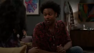 All Saints Kiss Short Sleeve Button-Up Camp Shirt worn by Noah Koles (Echo Kellum) as seen in Grand Crew (S02E09)