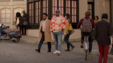 Nike Nsw Club Fleece Floral Hoodie worn by Sherm Jones (Carl Tart) as seen in Grand Crew (S02E10)