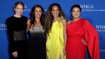 David Koma Embellished Strapless Midi Sheath Dress worn by Alyssa Farah as seen in The View on  May 1, 2023