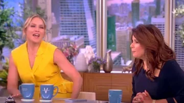 Ulla Johnson Pascale Pantalones anchos de algodón y lino usados por Sara Haines como se ve en The View el 1 de mayo de 2023
