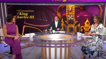 CQ by CQ Robe plissée florale portée par Michelle Miller telle que vue dans CBS Mornings le 1er mai 2023