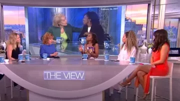 Simon Miller Swizzy Ruched Skirt worn by Alyssa Farah as seen in The View on May 2, 2023