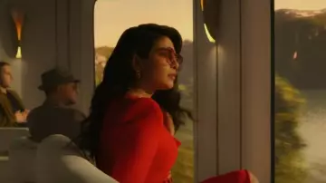Bottega Veneta Dou­ble Hoop Drop Ear­rings worn by Nadia Sinh (Priyanka Chopra) as seen in Citadel (S01E01)