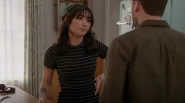 Robe zippée à manches courtes Madewell portée par Jaymee (Miya Horcher) comme on le voit dans All American (S05E18)