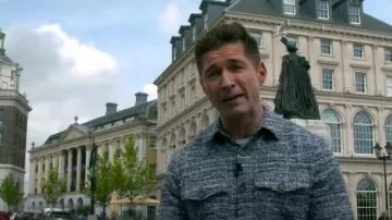 Portuguese Flannel Moscatel Cotton-Blend Bouclé Shirt Jacket worn by James Longman as seen in Good Morning America on May 2, 2023