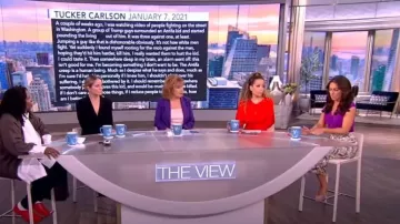 Veronica Beard Brent Sequin Plaid Maxi Skirt worn by Alyssa Farah as seen in The View on May 3, 2023