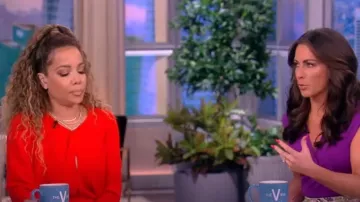 Victoria Beckham Updated Dolman Long Sleeve Fluid Cady Midi Dress worn by Sunny Hostin as seen in The View on May 3, 2023