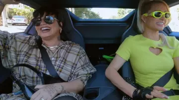BY FAR Small Amber Shoulder Bag worn by Demi Lovato as seen in Paris in Love (S01E11)