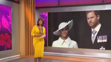 Robe pull à col V New York & Company - Gabrielle Union Collection portée par Gayle King vue dans CBS Mornings le 3 mai 2023