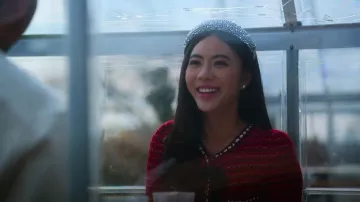 Autoportrait Bow Detailed Tweed Mini Robe portée par Nam Laks comme on le voit dans Bling Empire: New York (S01E02)