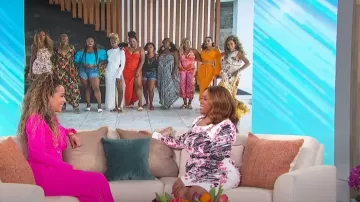 Dolce and Gabbana High Waist Jersey Flare Leg Pants worn by Sunny Hostin as seen in Sherri on May 3, 2023