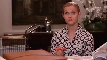 Givenchy for Chesa G Printed Blouse worn by Elle Woods (Reese Witherspoon) in Legally Blonde movie wardrobe