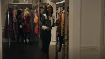 A.L.C. Jaclyn Shirred Jupe midi en jersey enduit portée par Stacey comme on le voit dans The Equalizer (S03E16)