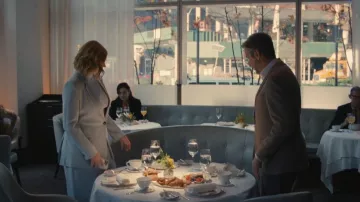 Emporio armani Trousers with Turned-up Cuffs worn by Shiv Roy (Sarah Snook) as seen in Succession (S04E07)