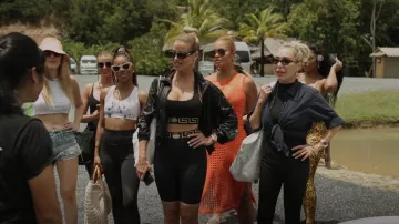 Versace Jacquard Trimmed Stretch Jersey Biker Shorts worn by Alexia Echevarria as seen in The Real Housewives Ultimate Girls Trip (S03E02)
