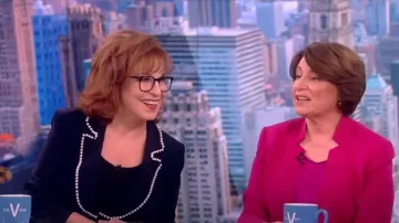 Cinq a Sept Gracey Ruched Sleeve Blazer worn by Joy Behar as seen in The View on May 9, 2023