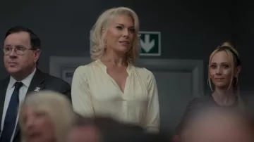 Zadig & Voltaire Tink Satin Top worn by Rebecca Welton (Hannah Waddingham) as seen in Ted Lasso (S03E09)