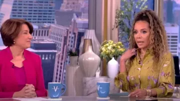 Jason Wu Floral Silk Elbow-Sleeve Midi Shirtdress worn by Sunny Hostin as seen in The View on May 9, 2023