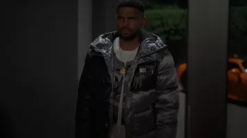 Tommy Jeans Metallic Capsule Color Block Hooded Puffer Jacket worn by Moe Hashim as seen in Ted Lasso (S03E09)
