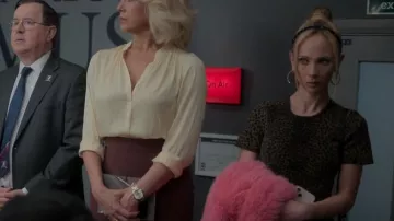 Alexander Wang Cropped Animal Print Chenille Top worn by Keeley Jones (Juno Temple) as seen in Ted Lasso (S03E09)