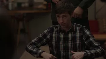 Scotch & Soda Mid­weight Cot­ton Flan­nel Plaid Shirt worn by Wyatt (Jackson Pace) as seen in 9-1-1: Lone Star (S04E16)