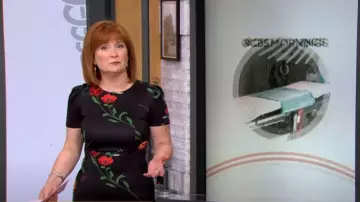 Calvin Klein Floral-Print Scuba Sheath Dress worn by Anna Werner as seen in CBS Mornings on May 9, 2023