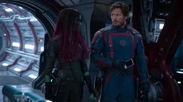 Blue jumpsuit Star-Lord costume worn by Peter Quill (Chris Pratt) as seen in Guardians of the Galaxy Vol. 3