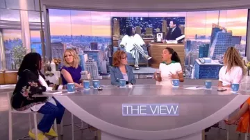 Johnny Was Eno Embroidered Pintuck Kimono worn by Whoopi Goldberg as seen in The View on May 10, 2023