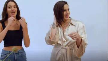 Song of Style Marta Dress in Champagne worn by Katie Maloney as seen in Vanderpump Rules (S10E14)