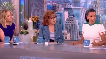 L'Agence Wayne Crop Double Breast Jacket worn by Joy Behar as seen in The View on May 10, 2023