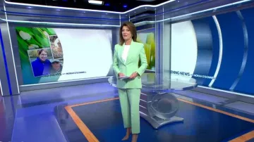 Scanlan Theodore Tailored Italian Jacket worn by Norah O'Donnell as seen in CBS Evening News on May 11, 2023