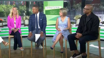 Eliza J Sleeveless Lace Fit & Flare Dress worn by Dylan Dreyer as seen in Today on May 12, 2023