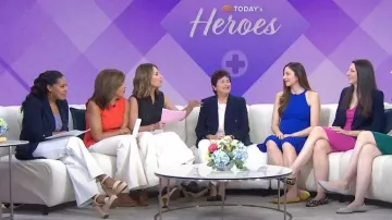 Blazer Zara avec manches retroussées porté par Sheinelle Jones comme vu dans Today on May 12, 2023