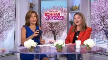 Adrianna Papell Ruffle Front Crepe High/Low Dress worn by Hoda Kotb as seen in Today with Hoda & Jenna on May 12, 2023