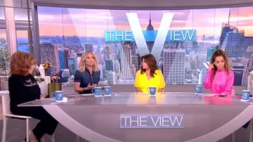 Stella McCartney Shimmer Long Sleeve Asymmetric Hem Dress worn by Sunny Hostin as seen in The View on May 12, 2023