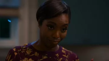 Alice + Olivia Piera Top worn by Helen Decatur (Heather Headley) as seen in Sweet Magnolias (S02E10)