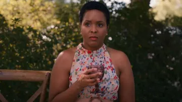 Julia Jordan Print Belted Tiered Maxi Dress worn by Peggy Martin (Brittany L. Smith) as seen in Sweet Magnolias (S02E10)