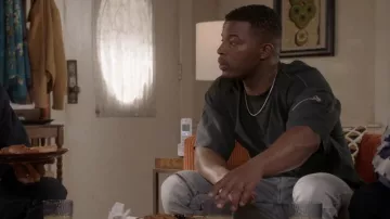 Juun.J Pan­elled Round Neck T Shirt worn by Spencer James (Daniel Ezra) as seen in All American (S05E19)